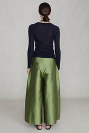 Techno Taffeta Ultra Wide Leg Trouser Tulip Stem
