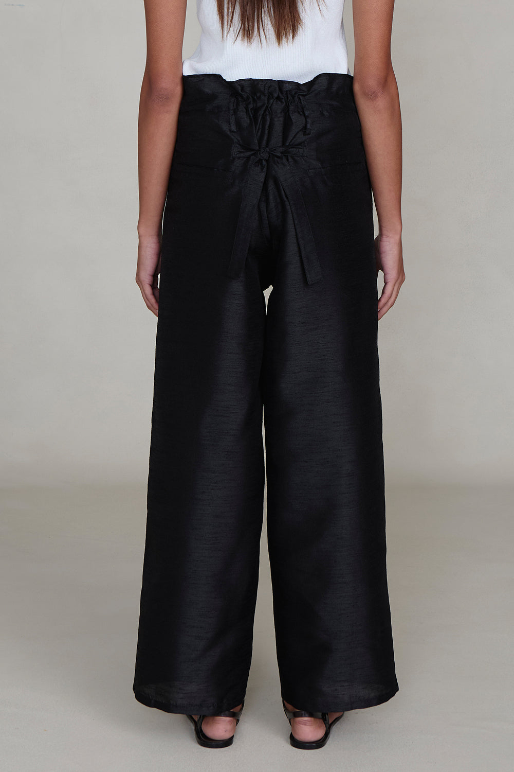 Dupioni Straight Leg Pant Black