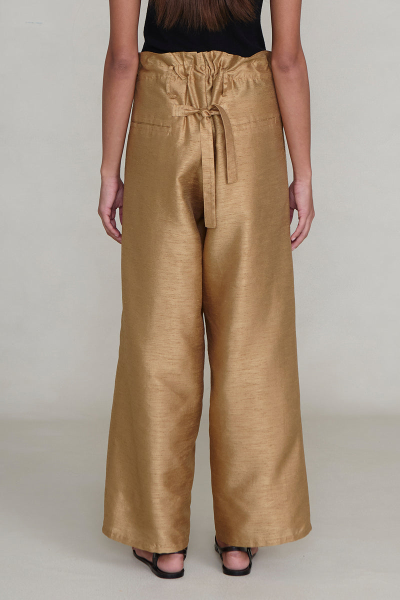 Dupioni Straight Leg Pant Camel