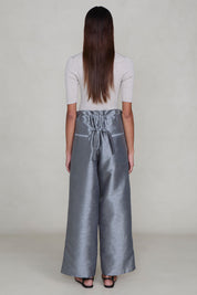 Dupioni Straight Leg Pant Steel