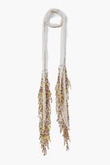 Beaded Skinny Scarf Eggshell