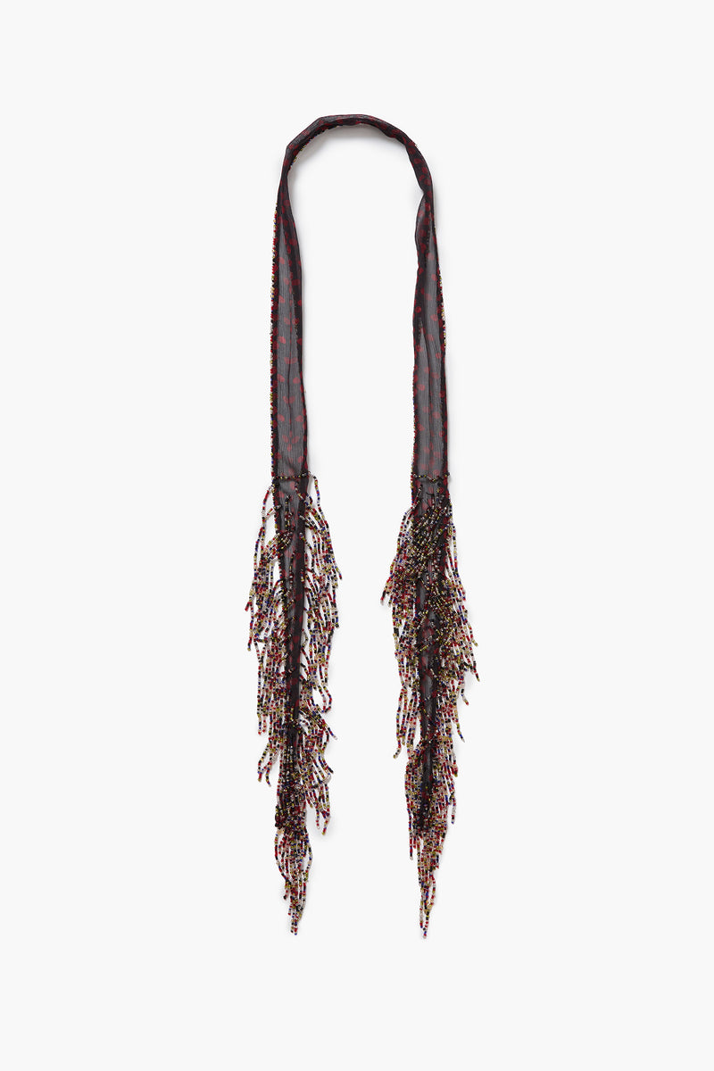 Beaded Skinny Scarf Sapphire