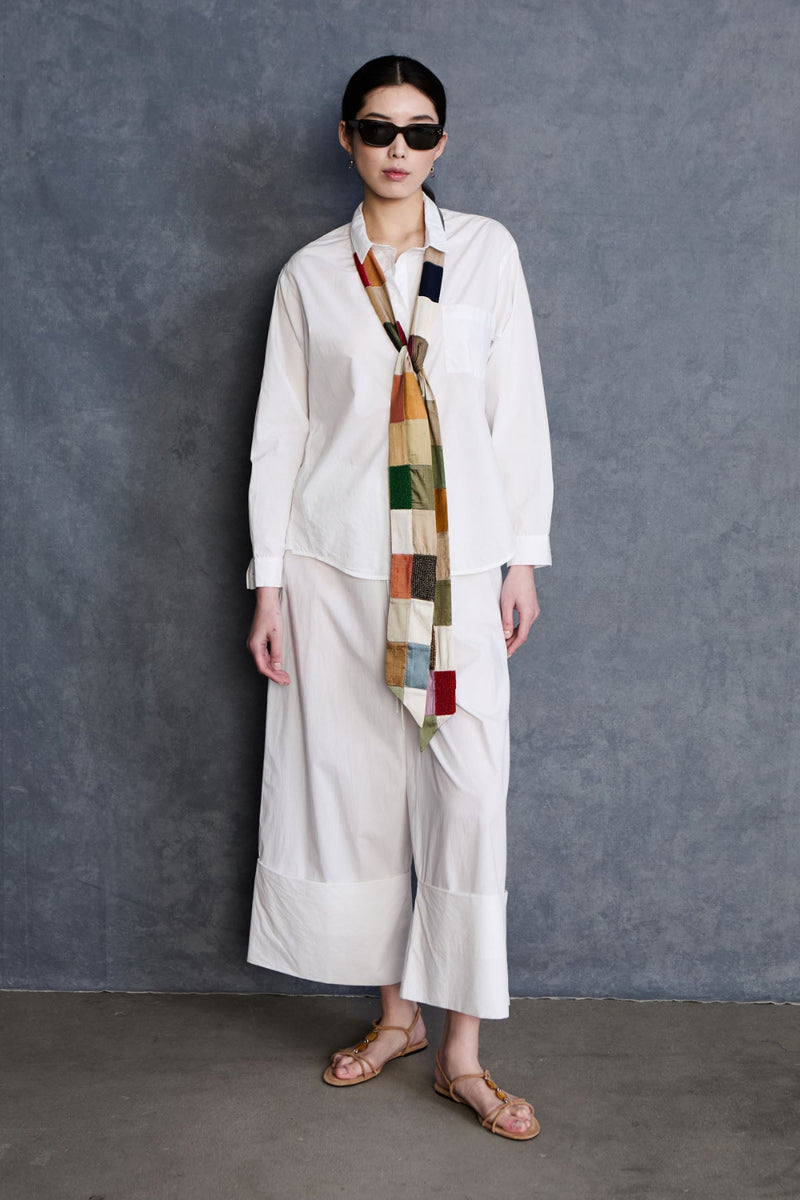 Exaggerated Silk Tie Scarf Patchwork