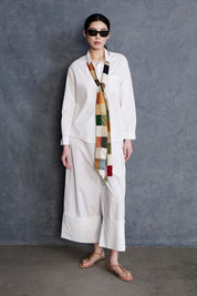 Exaggerated Silk Tie Scarf Patchwork