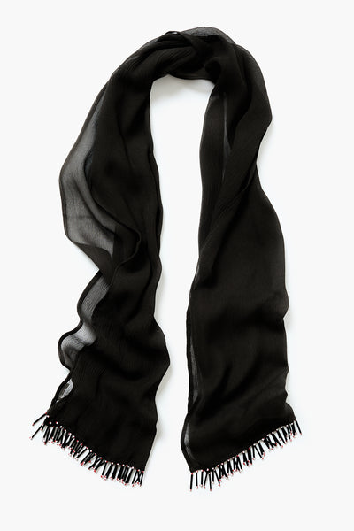 Beaded Silk Scarf Earth