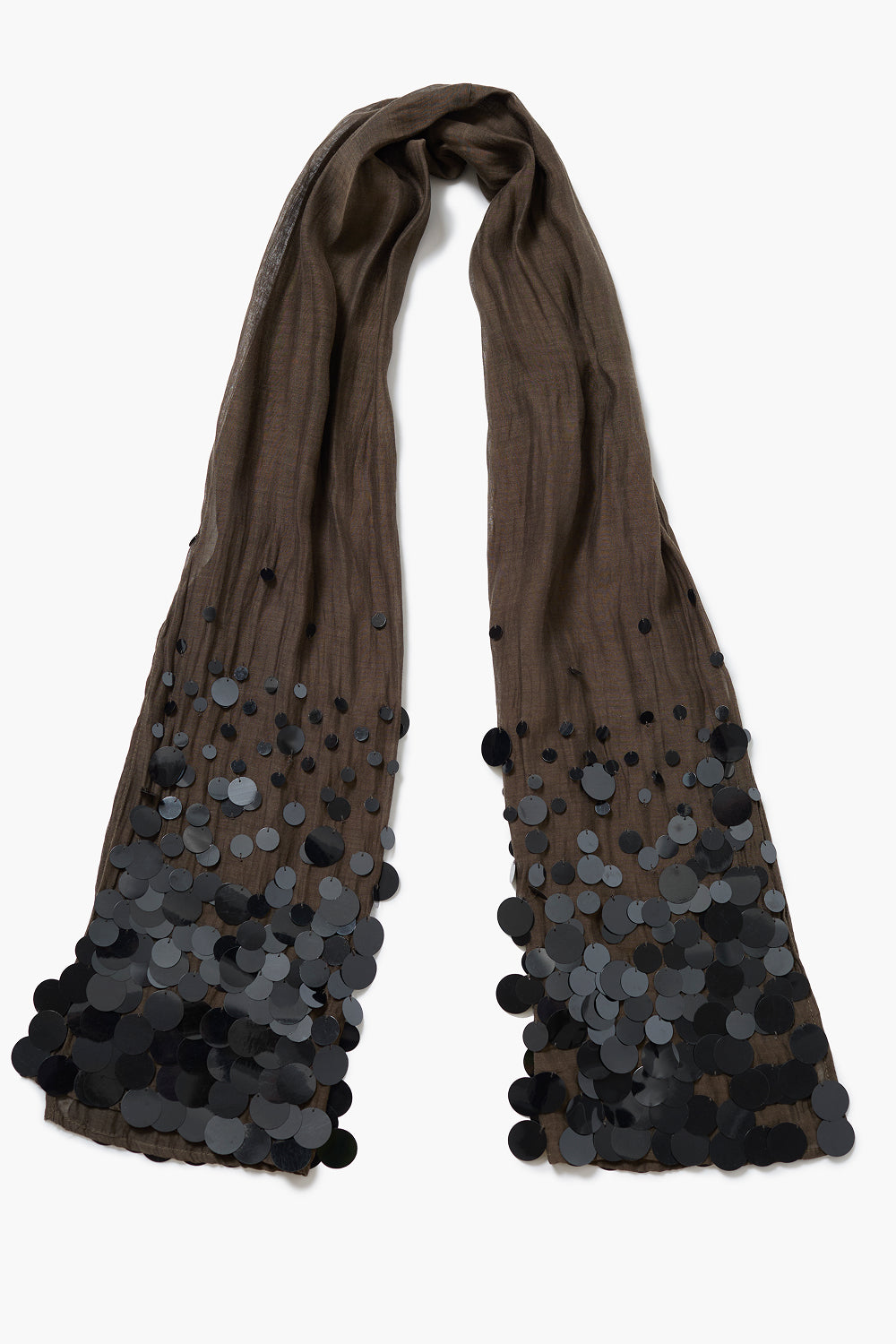 Sequin Cotton Silk Scarf Earth