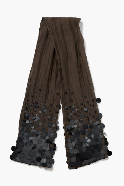 Sequin Cotton Silk Scarf Earth