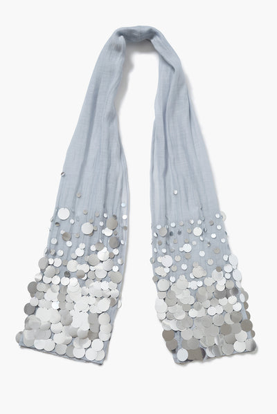 Sequin Cotton Silk Scarf Fog