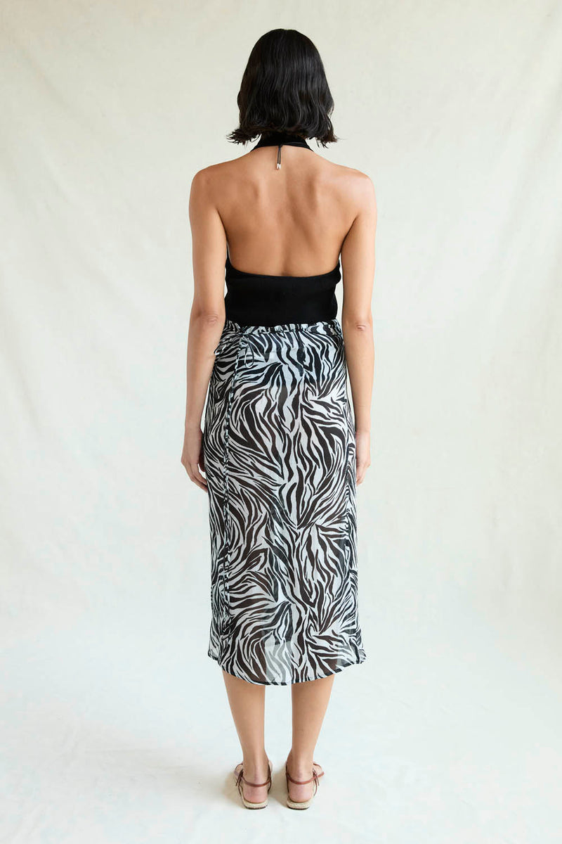 Alma Wrap Skirt Zebra