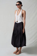 Million Pleats Bubble Skirt Black