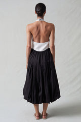 Million Pleats Bubble Skirt Black