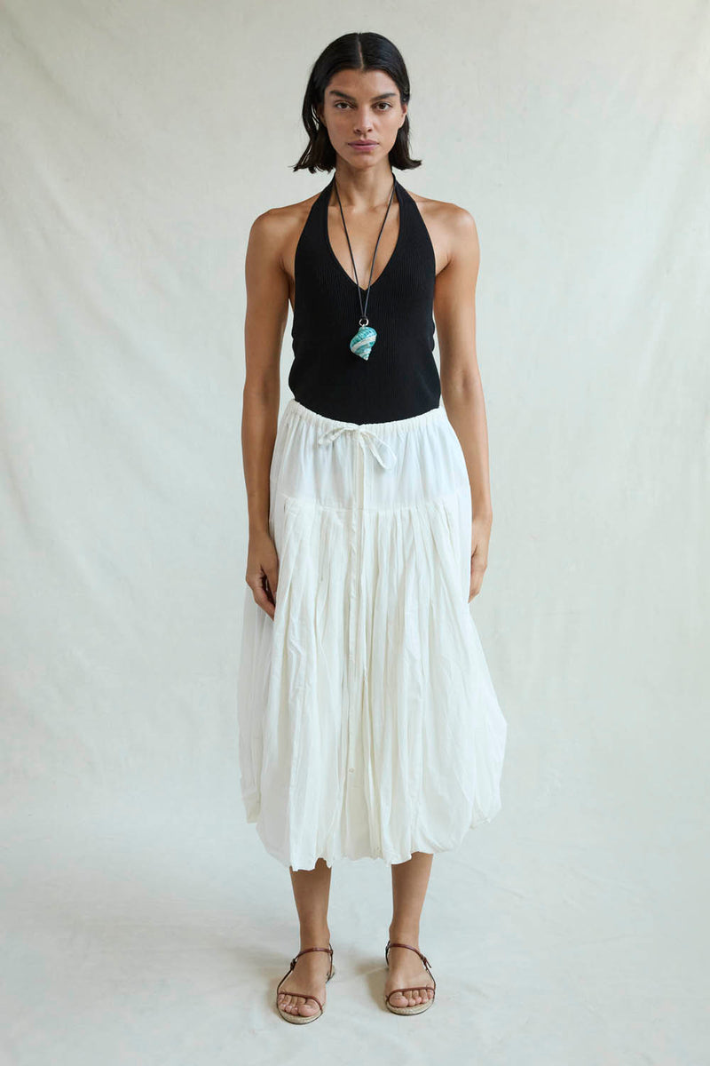 Million Pleats Bubble Skirt Natural