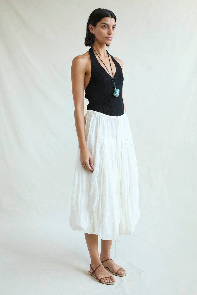 Million Pleats Bubble Skirt Natural