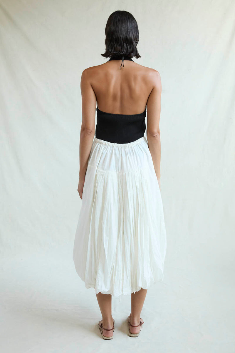 Million Pleats Bubble Skirt Natural