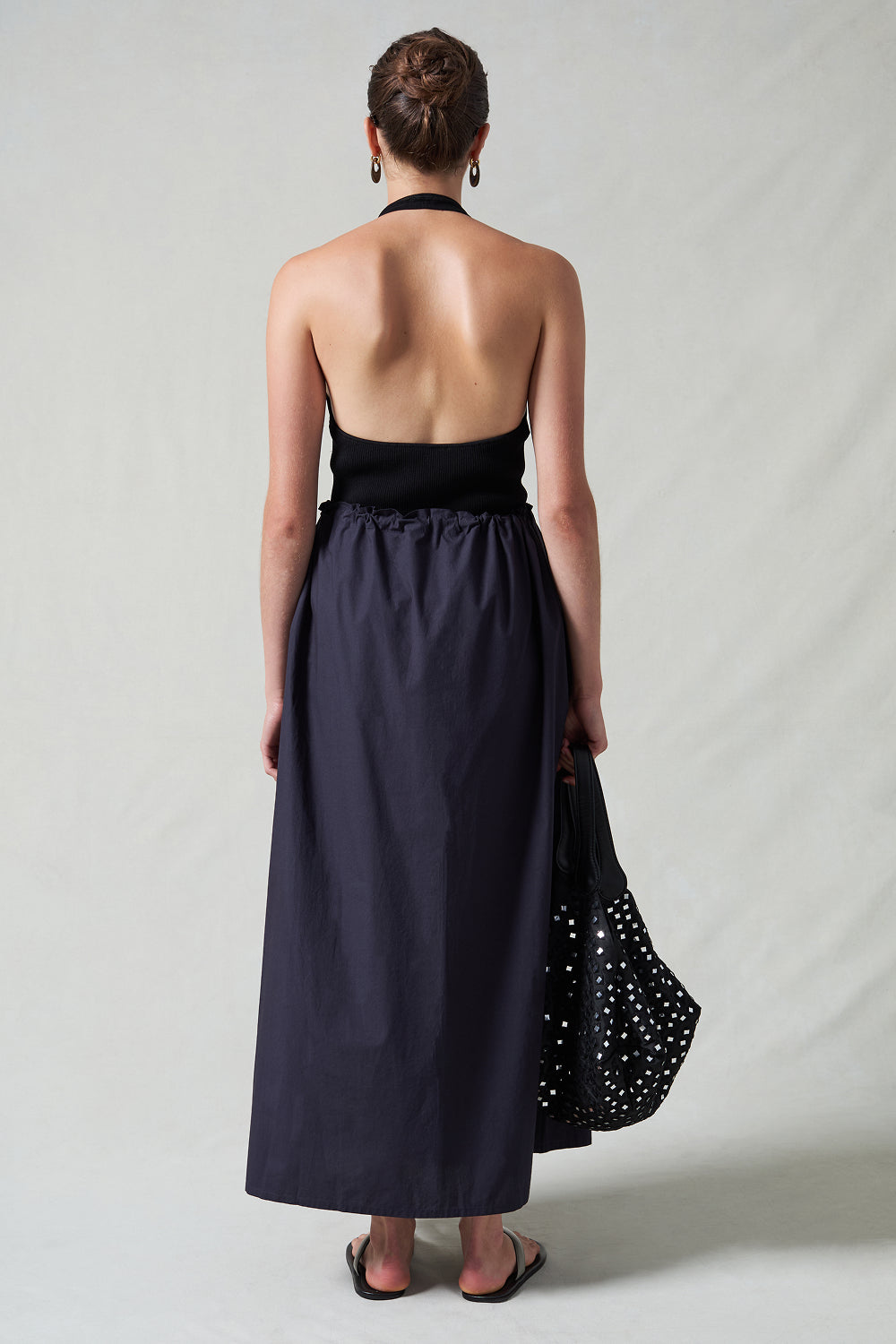 Poplin Column Skirt Midnight Navy – Chan Luu