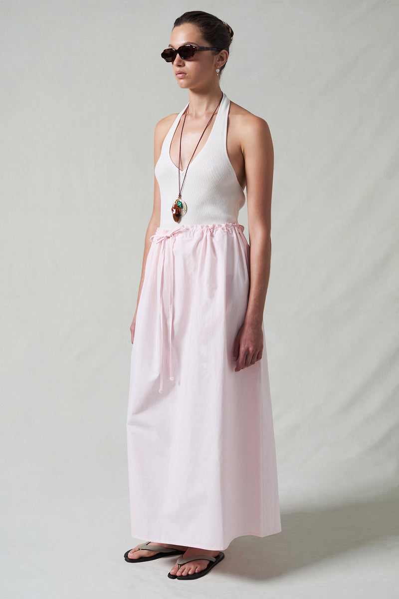 Poplin Column Skirt Rose Water