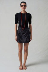 Mirror Mini Skirt Black