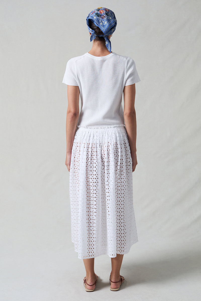 Laser Cut Ballet Skirt White
