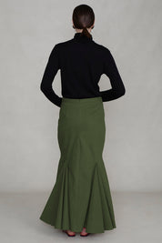 Godet Skirt Army Green