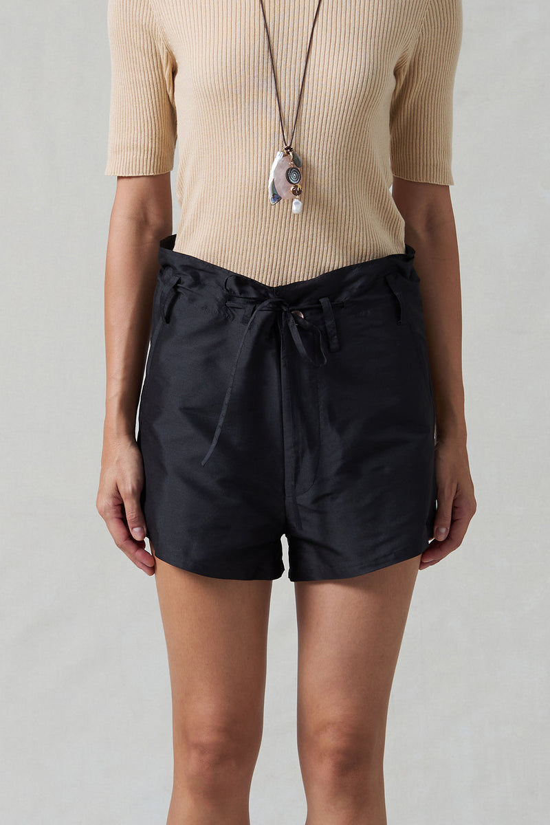 Techno Taffeta Shorts Black