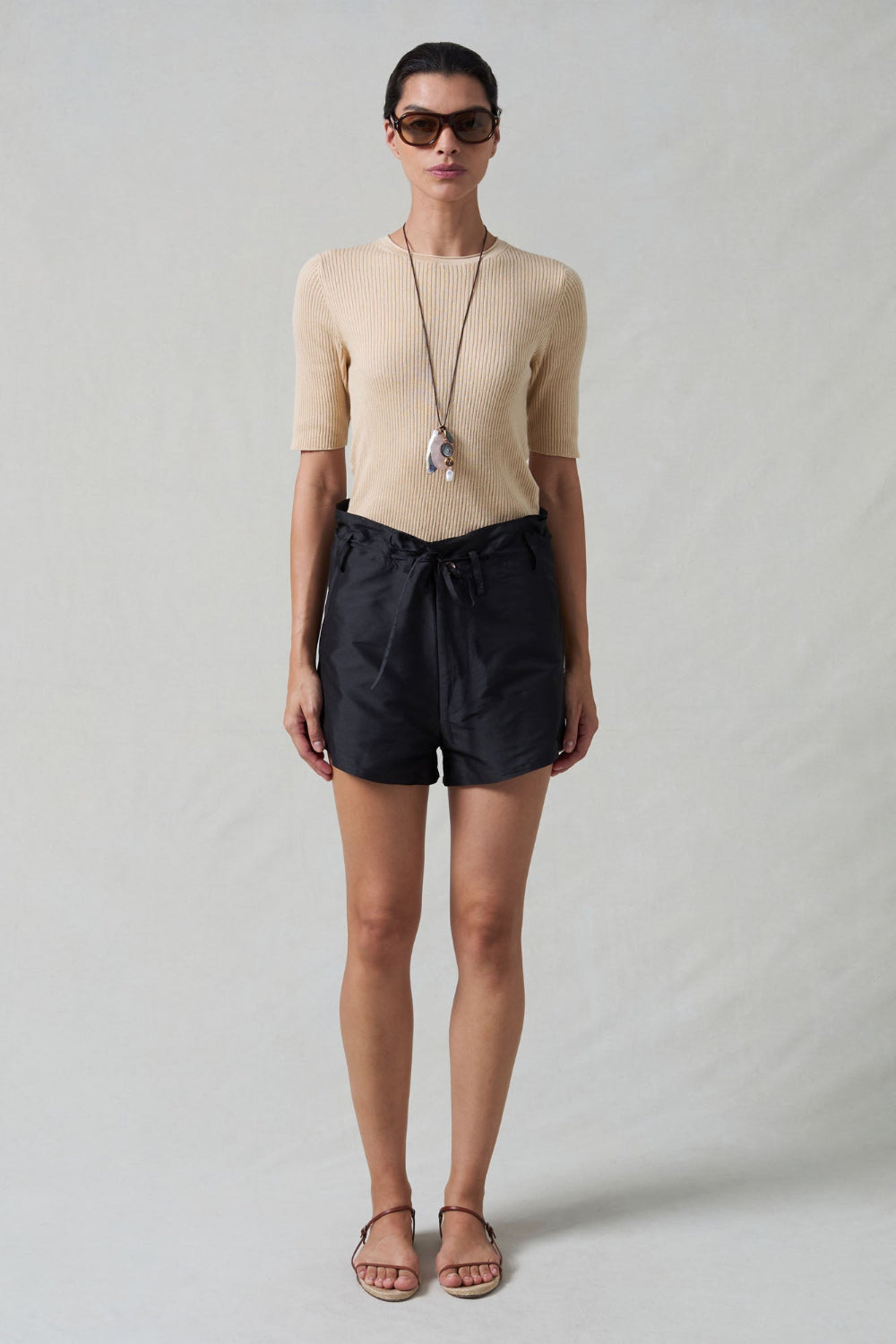Techno Taffeta Shorts Black