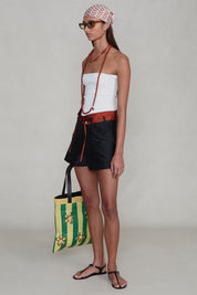 Techno Taffeta Two Tone Short Black