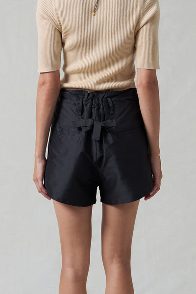 black dress shorts Techno Taffeta Shorts Black by Chan Luu | Black