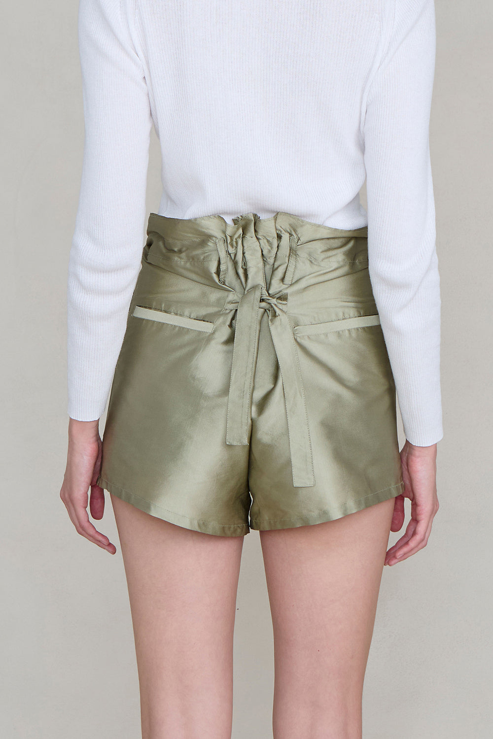 Techno Taffeta Shorts Sage – Chan Luu