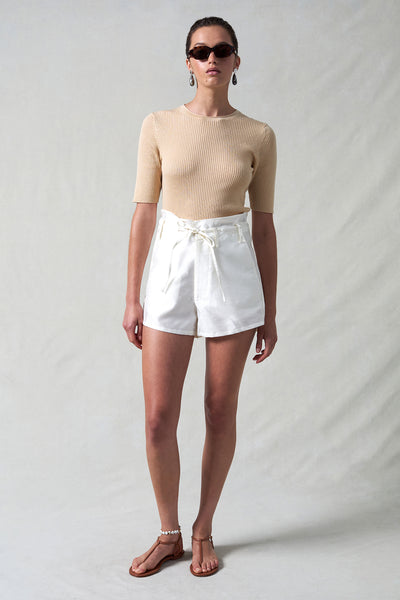 Dupioni Shorts White