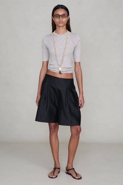 Techno Taffeta Long Shorts Black