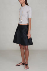 Techno Taffeta Ultra Wide Leg Shorts Black