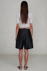 Techno Taffeta Ultra Wide Leg Shorts Black