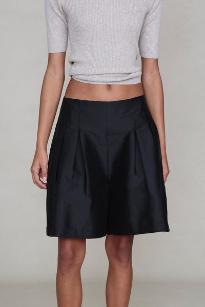 Techno Taffeta Long Shorts Black