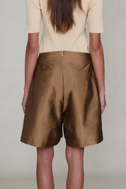 Techno Taffeta Long Shorts Bronze