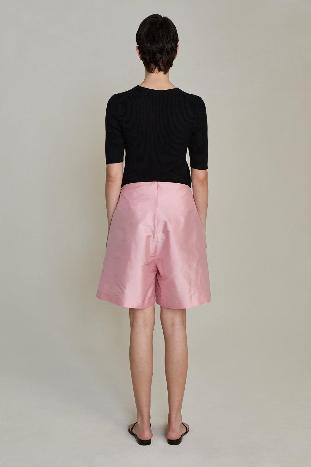 Techno Taffeta Long Shorts Rose – Chan Luu