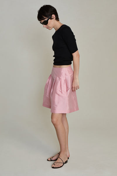 Techno Taffeta Long Shorts Rose