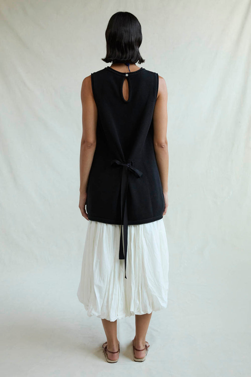 Exaggerated Knit Tank Black