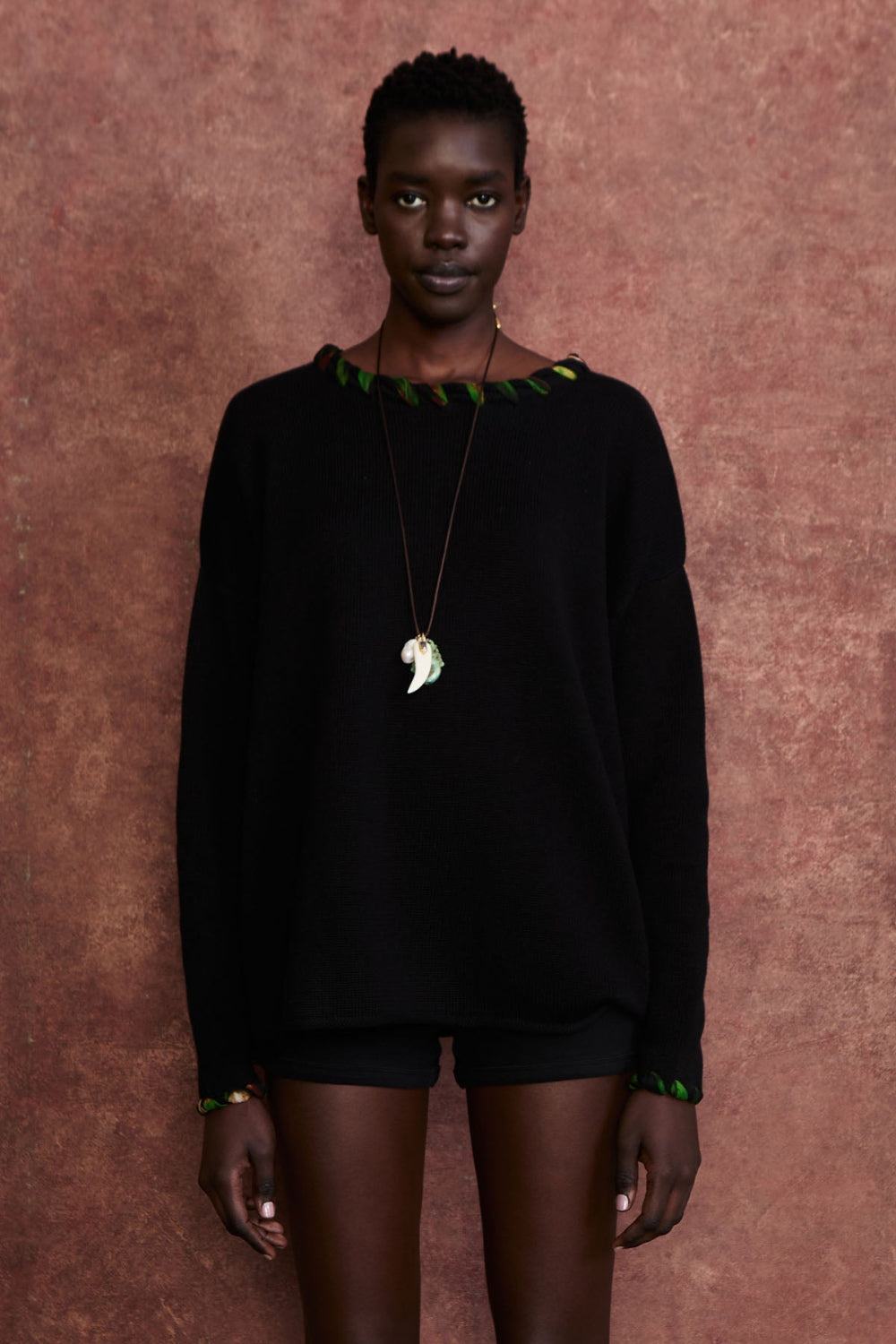 Whipstitch Sweater Black