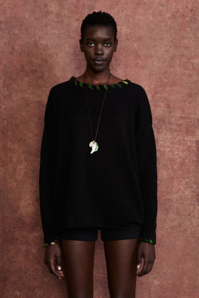 Whipstitch Sweater Black