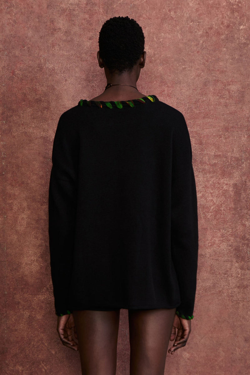 Whipstitch Sweater Black