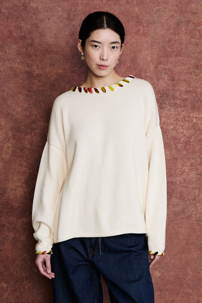 Whipstitch Sweater Eggshell