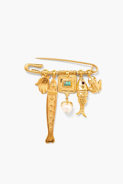 Fish Brooch Yellow Gold