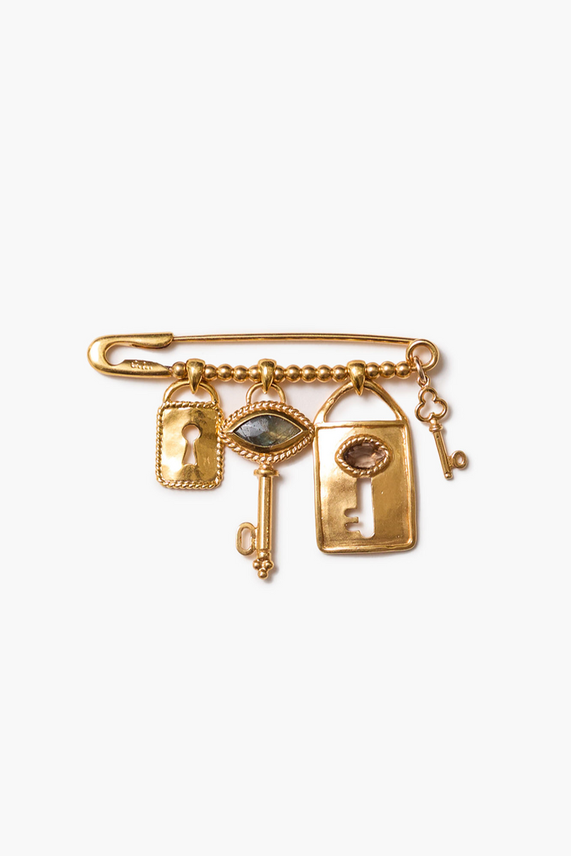 Padlock Brooch Yellow Gold