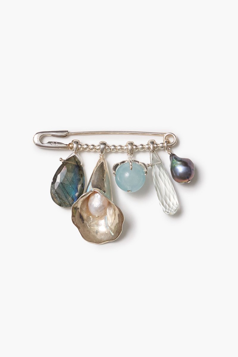 Calla Lily Brooch Aquamarine