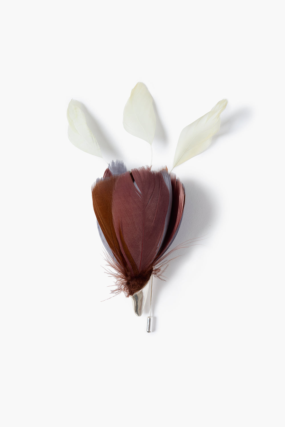 Tulip Feather Lapel Pin Brown