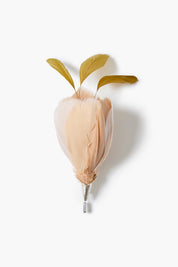 Tulip Feather Lapel Pin Cream