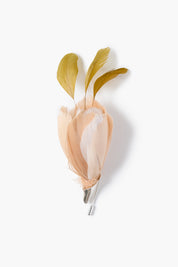 Tulip Feather Lapel Pin Cream