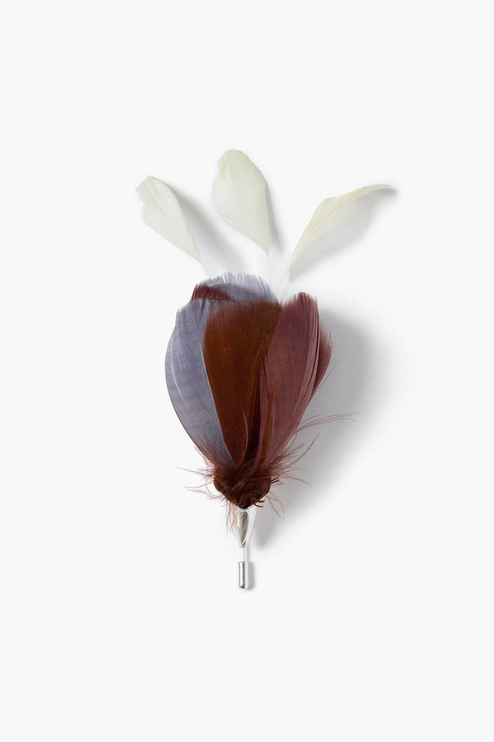 Tulip Feather Lapel Pin Brown