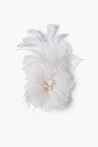 Camellia Flower Brooch White