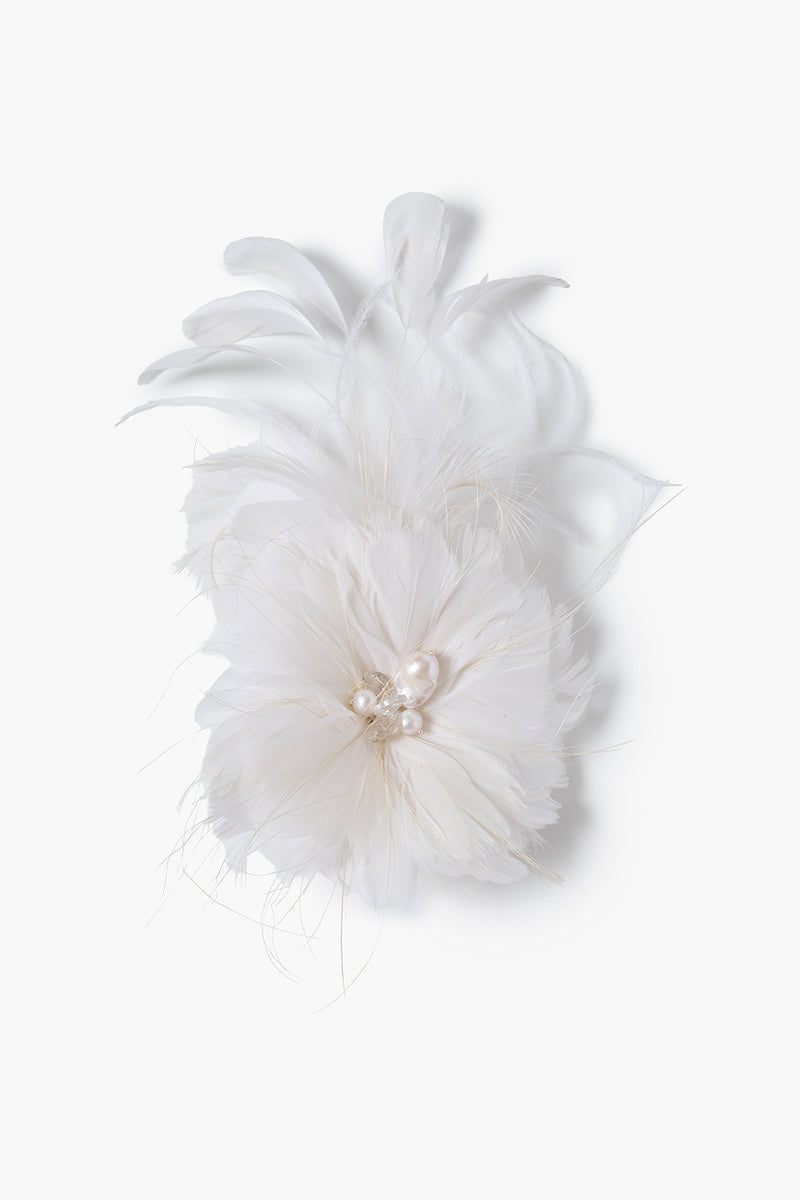 Camellia Flower Brooch White
